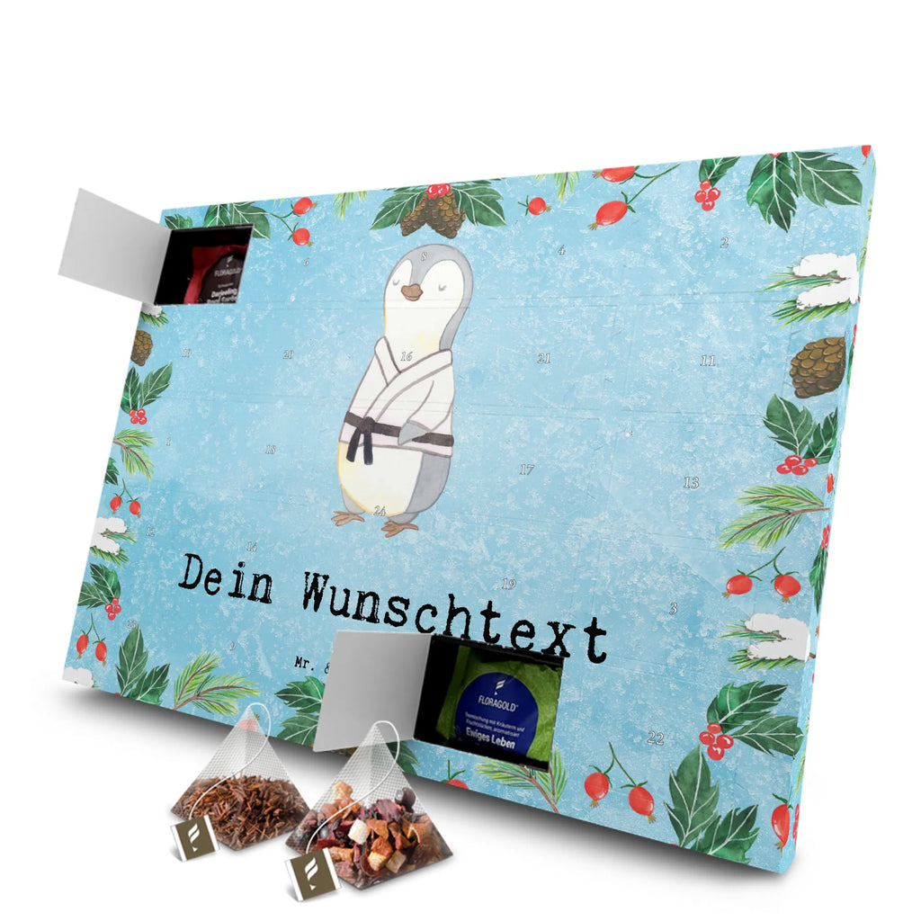  penguin karate Personalisierter Tee Adventskalender, Geschenk, Schenken, Sport, Sportart, Hobby, Danke, Dankeschön, Auszeichnung, Gewinn, Sportler, Selbstverteidigung, Karate Verein, Kampfsportart, Kampfkunst, Karate