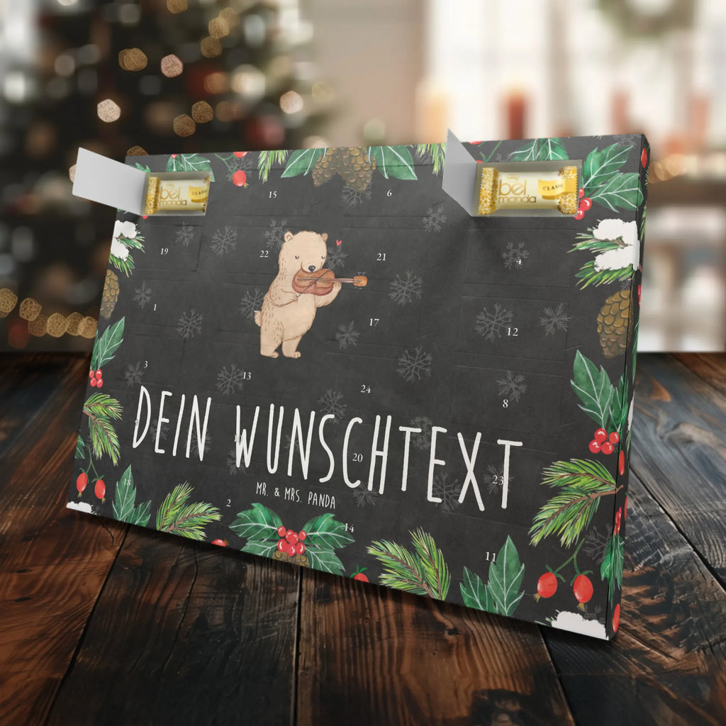 Personalisierter Marzipan Adventskalender Bär Geige Personalisierter Marzipan Adventskalender, Instrumente, Geschenke Musiker, Musikliebhaber