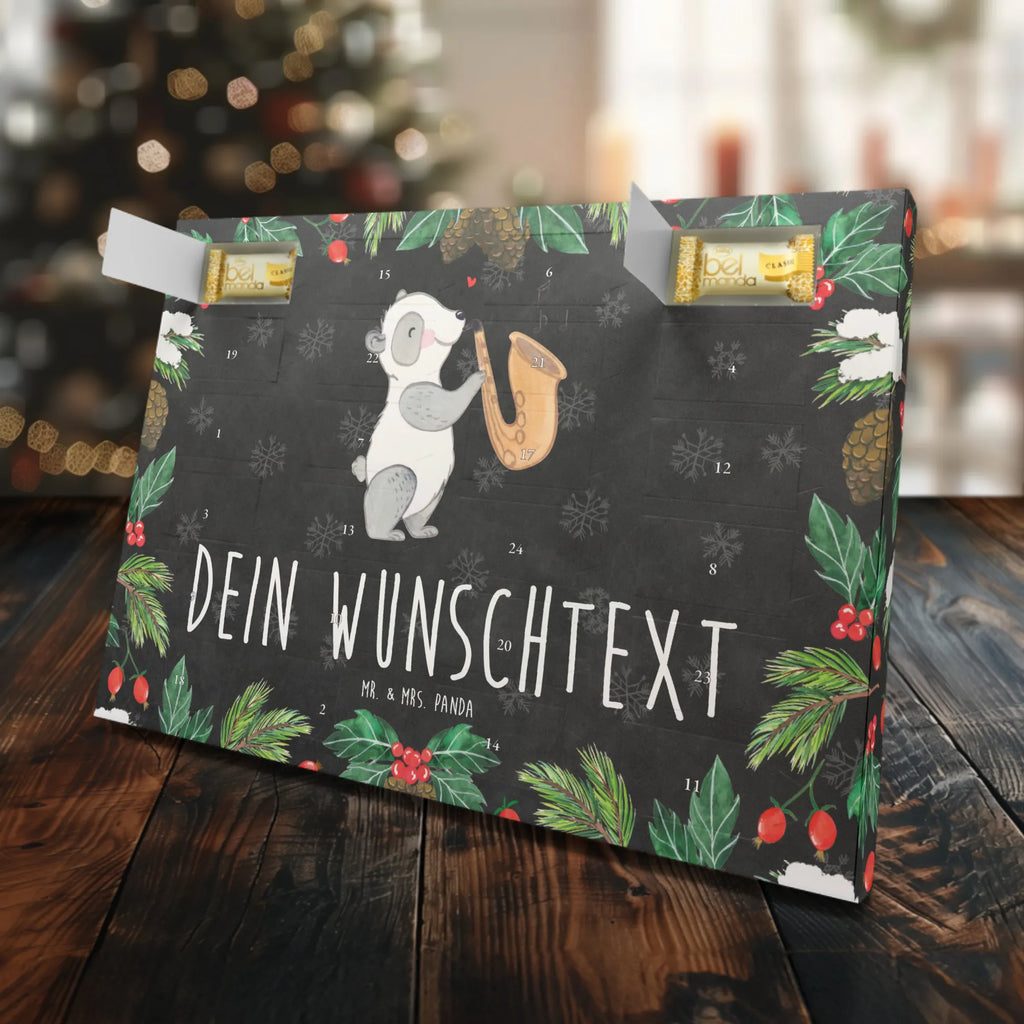 Personalisierter Marzipan Adventskalender Panda Saxophon Personalisierter Marzipan Adventskalender, Instrumente, Geschenke Musiker, Musikliebhaber, Orchester, Holzbläser, Saxophon, Jazz, Panda, Bigband