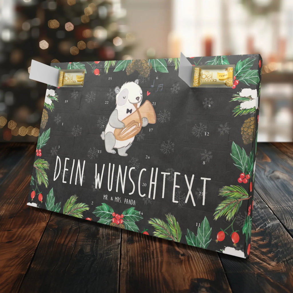 Personalisierter Marzipan Adventskalender Panda Tenorhorn Personalisierter Marzipan Adventskalender, Instrumente, Geschenke Musiker, Musikliebhaber, Horn, Blechblasinstrument, Ventil, Panda, Orchester, Tenorhorn, Flügelhorn
