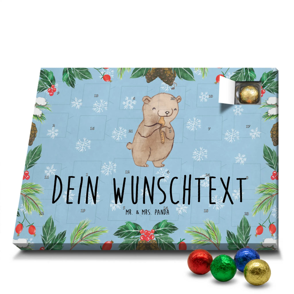 Personalisierter Schoko Adventskalender Bär Blockflöte Personalisierter Adventskalender, Adventskalender mit Namen, Geschenke Musiker, Musikliebhaber, Instrumente, Blasinstrument, Ensemble, Blockflöte, Früherziehung, Bär, Flöte