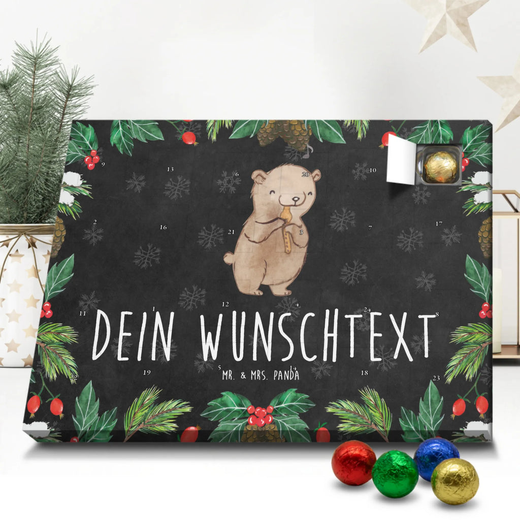 Personalisierter Schoko Adventskalender Bär Blockflöte Personalisierter Adventskalender, Adventskalender mit Namen, Geschenke Musiker, Musikliebhaber, Instrumente, Blasinstrument, Ensemble, Blockflöte, Früherziehung, Bär, Flöte
