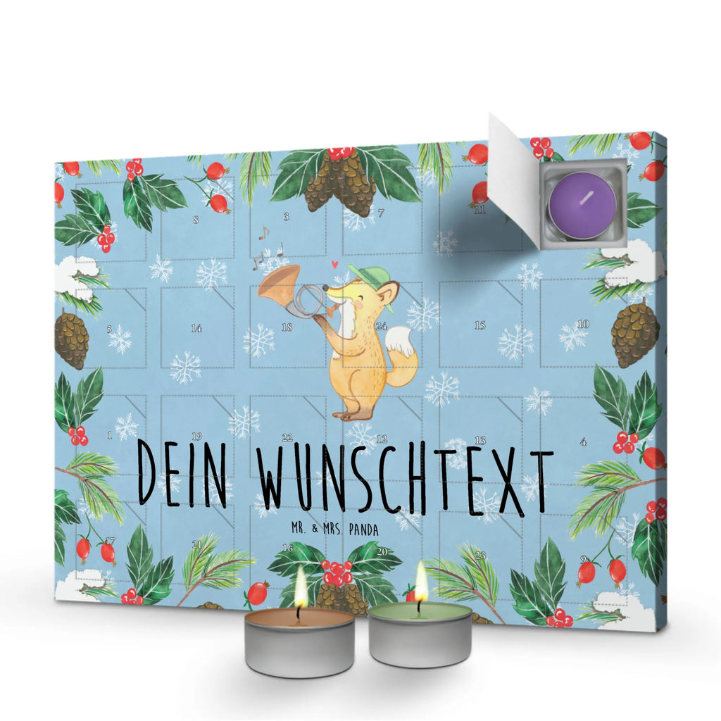  Fox hunting horn Personalisierter Duftkerzen Adventskalender, Instrumente, Geschenke Musiker, Musikliebhaber, Jagd, Jagdhorn, Blechblasinstrument, Horn, Blasinstrument, Fuchs