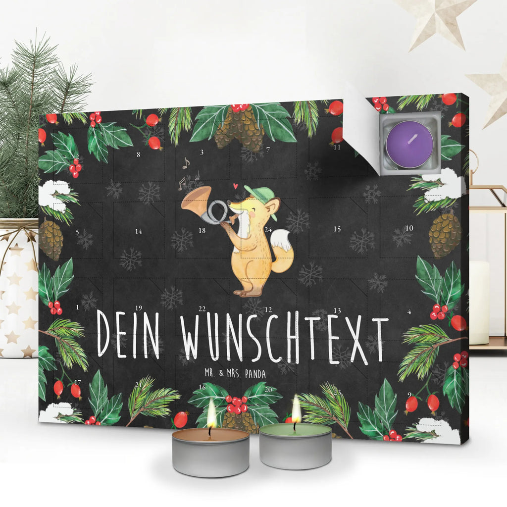  Fox hunting horn Personalisierter Duftkerzen Adventskalender, Instrumente, Geschenke Musiker, Musikliebhaber, Jagd, Jagdhorn, Blechblasinstrument, Horn, Blasinstrument, Fuchs