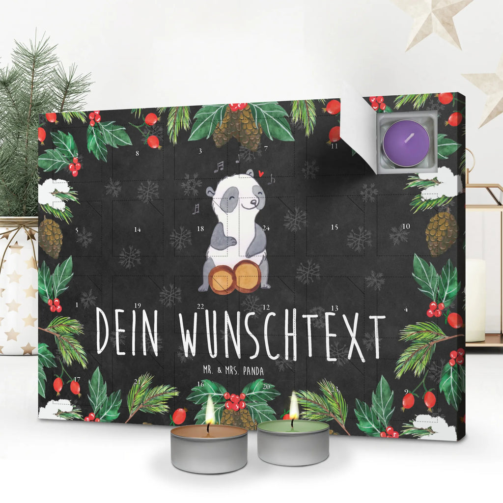 Personalisierter Duftkerzen Adventskalender Panda Bongos Personalisierter Duftkerzen Adventskalender, Instrumente, Geschenke Musiker, Musikliebhaber, Trommel, Kuba, Panda, Bongo, Rhythmus