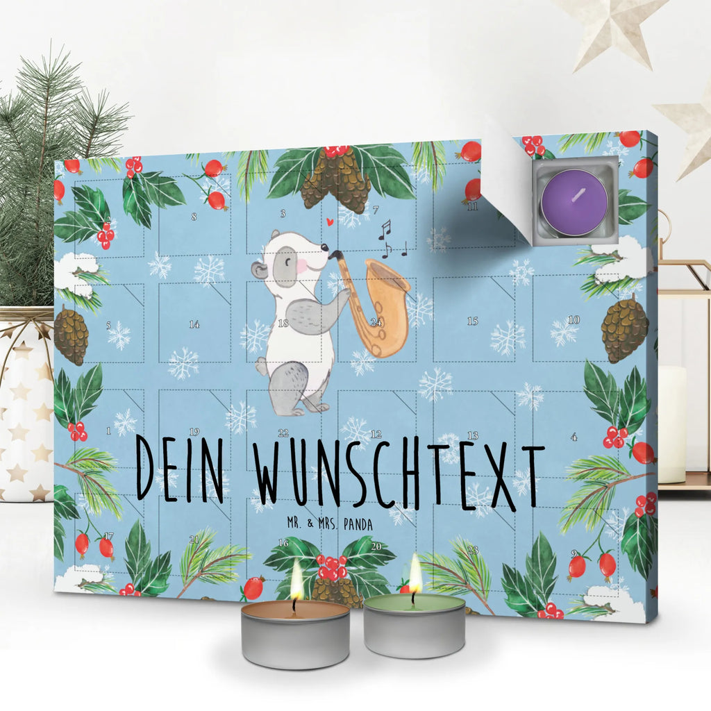 Personalisierter Duftkerzen Adventskalender Panda Saxophon Personalisierter Duftkerzen Adventskalender, Instrumente, Geschenke Musiker, Musikliebhaber, Holzbläser, Saxophon, Panda, Bigband, Orchester, Jazz