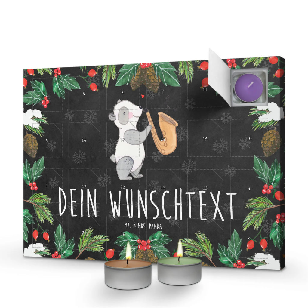 Personalisierter Duftkerzen Adventskalender Panda Saxophon Personalisierter Duftkerzen Adventskalender, Instrumente, Geschenke Musiker, Musikliebhaber, Holzbläser, Saxophon, Panda, Bigband, Orchester, Jazz