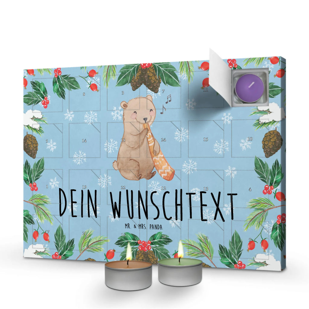  Bear Didgeridoo Personalisierter Duftkerzen Adventskalender, Instrumente, Geschenke Musiker, Musikliebhaber, Pfeife, Australien, Aborigines, Blasinstrument, Bär