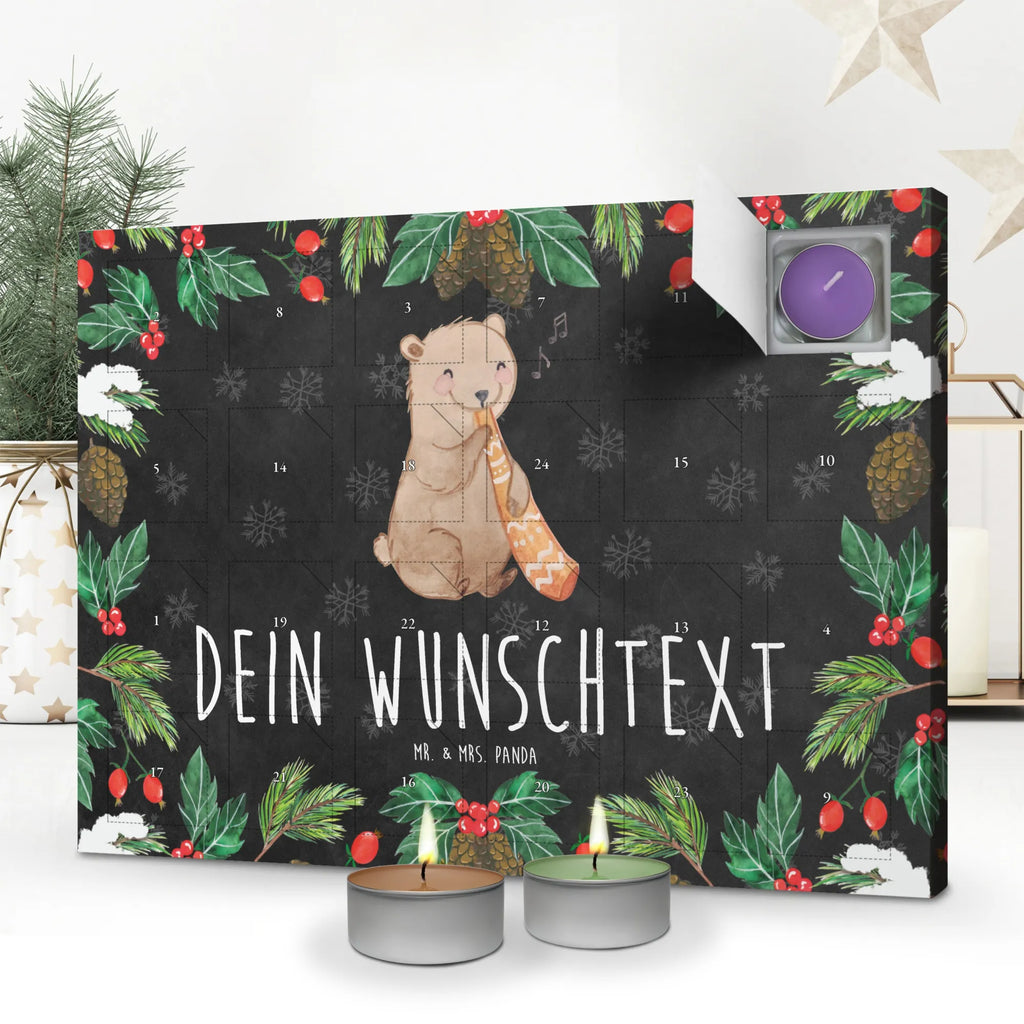  Bear Didgeridoo Personalisierter Duftkerzen Adventskalender, Instrumente, Geschenke Musiker, Musikliebhaber, Pfeife, Australien, Aborigines, Blasinstrument, Bär