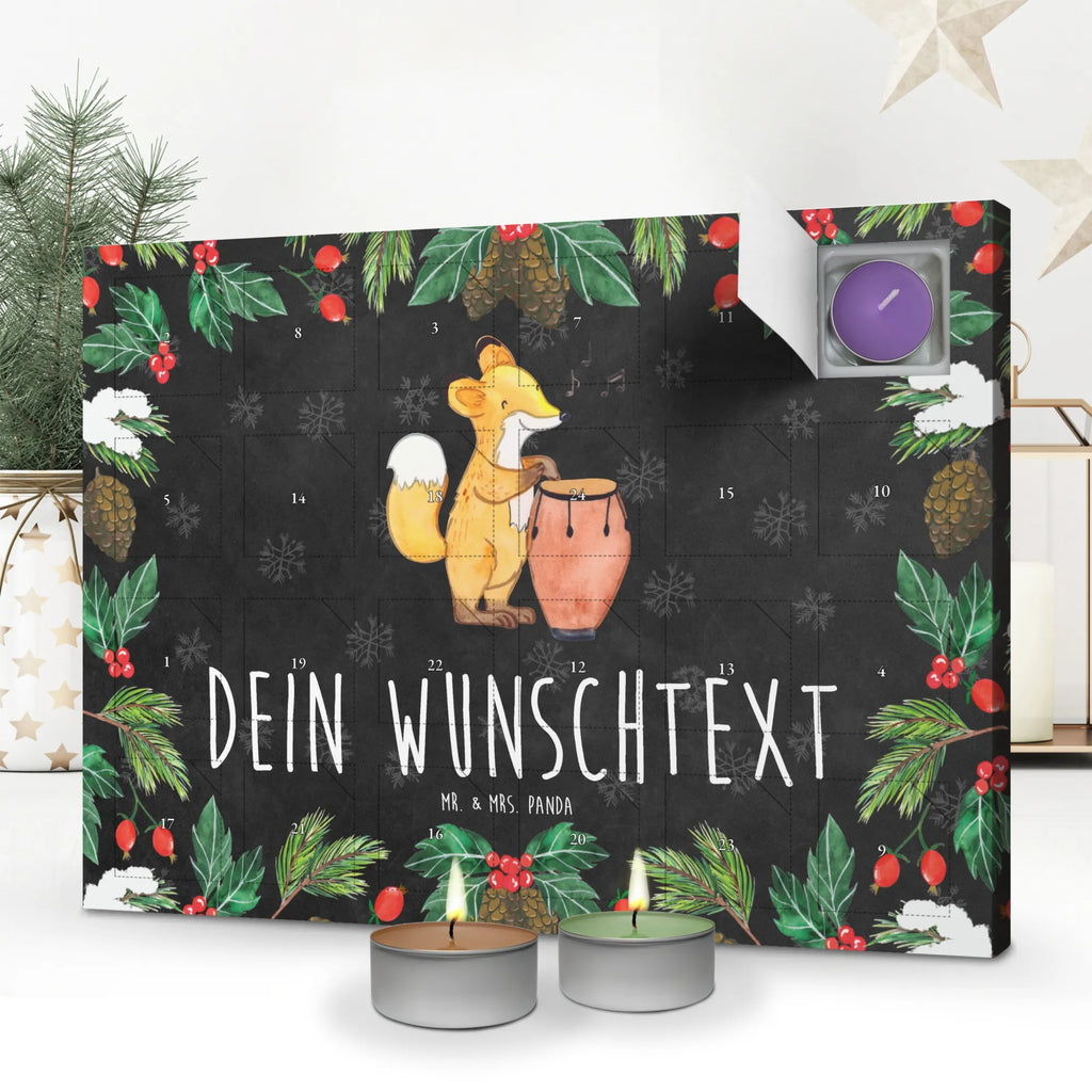  lis kongi Personalisierter Duftkerzen Adventskalender, Instrumente, Geschenke Musiker, Musikliebhaber, Tanzmusik, Trommel, Fuchs, Congas, Rhythmus