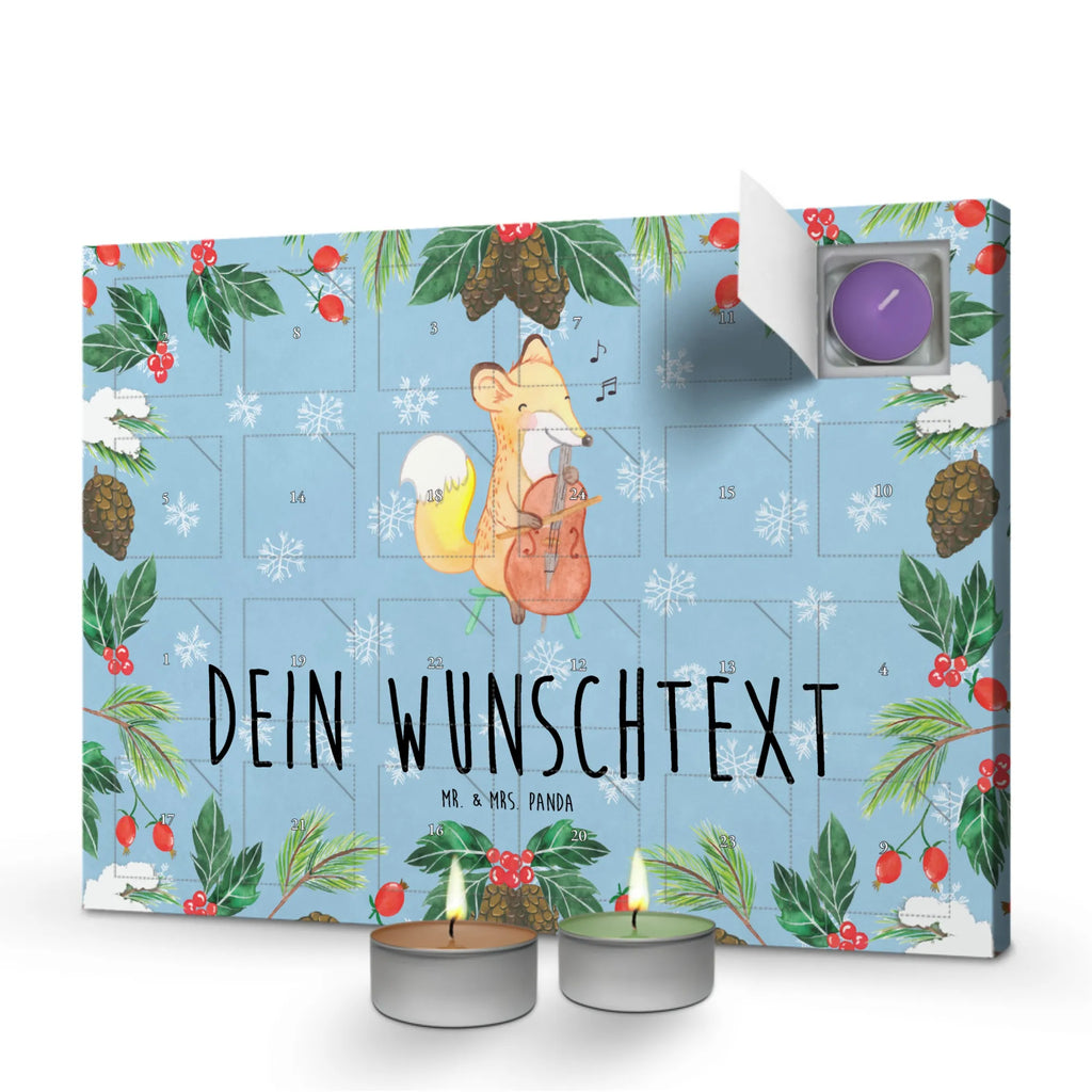  Fox cello Personalisierter Duftkerzen Adventskalender, Instrumente, Geschenke Musiker, Musikliebhaber, Streicher, Klassik, Ensemble, Violoncello, Barock, Bogen, Cello, Fuchs, Orchester