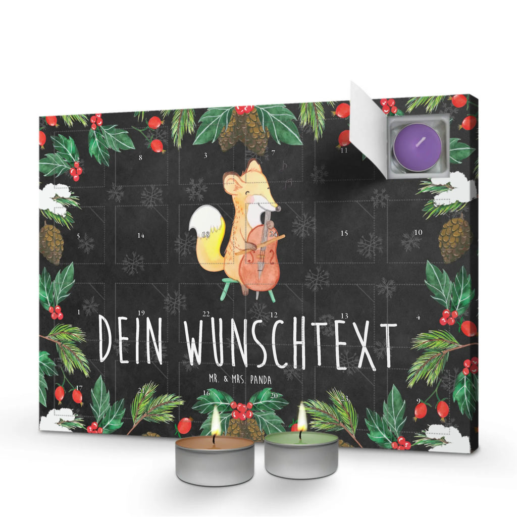  Fox cello Personalisierter Duftkerzen Adventskalender, Instrumente, Geschenke Musiker, Musikliebhaber, Streicher, Klassik, Ensemble, Violoncello, Barock, Bogen, Cello, Fuchs, Orchester