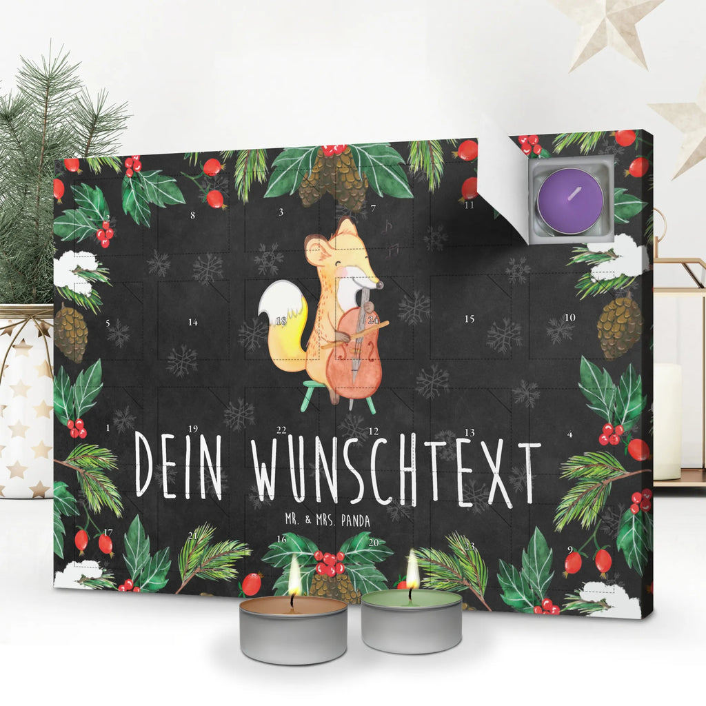  Fox cello Personalisierter Duftkerzen Adventskalender, Instrumente, Geschenke Musiker, Musikliebhaber, Streicher, Klassik, Ensemble, Violoncello, Barock, Bogen, Cello, Fuchs, Orchester