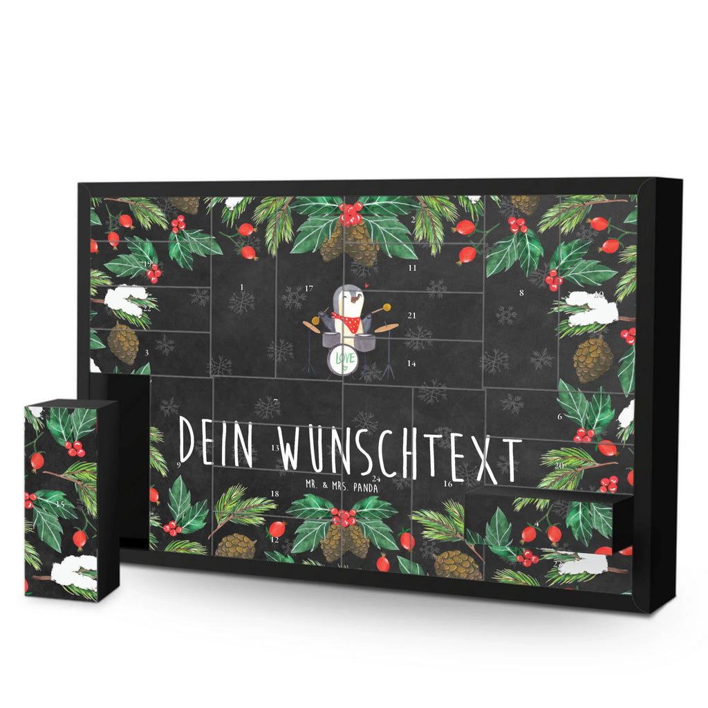 Personalisierter Befüllbarer Adventskalender Pinguin Schlagzeug Adventskalender Zum Selbst Befüllen, Befüllbarer Adventskalender, Instrumente, Geschenke Musiker, Musikliebhaber