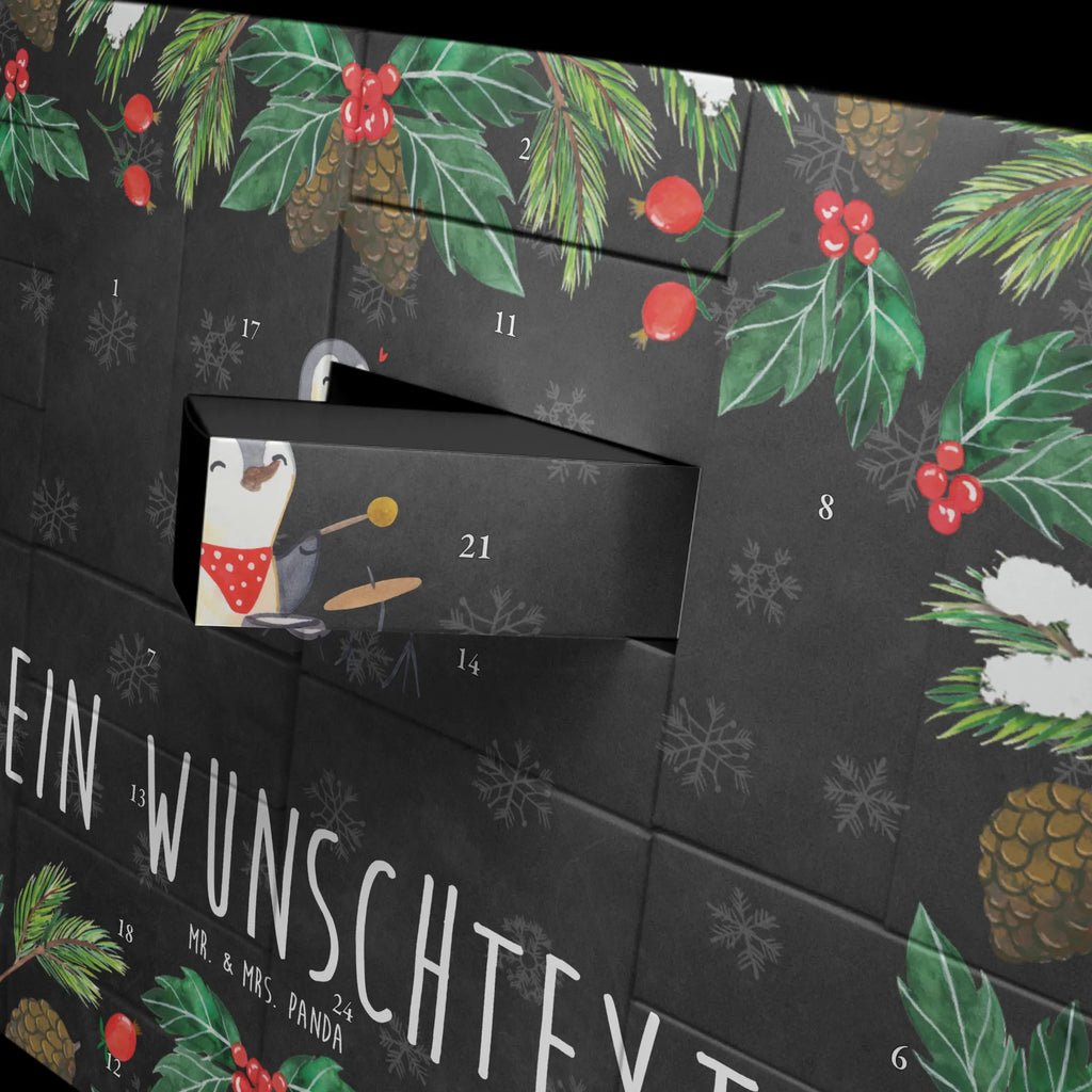 Personalisierter Befüllbarer Adventskalender Pinguin Schlagzeug Adventskalender Zum Selbst Befüllen, Befüllbarer Adventskalender, Instrumente, Geschenke Musiker, Musikliebhaber