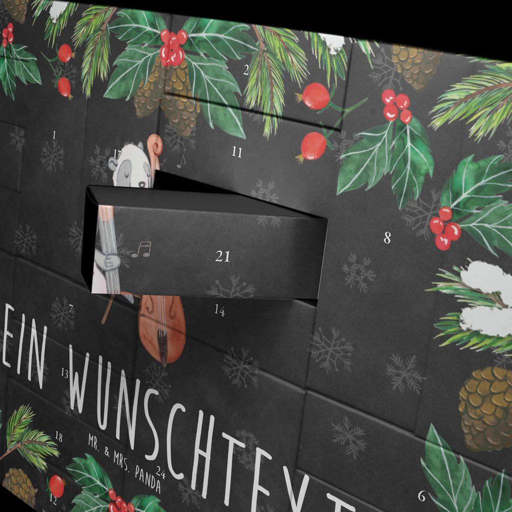 Personalisierter Befüllbarer Adventskalender Panda Kontrabass Befüllbarer Adventskalender, Adventskalender Zum Selbst Befüllen, Instrumente, Geschenke Musiker, Musikliebhaber, Ensemble, Bassinstrument, Panda, Klassik, Streicher, Orchester, Kontrabass