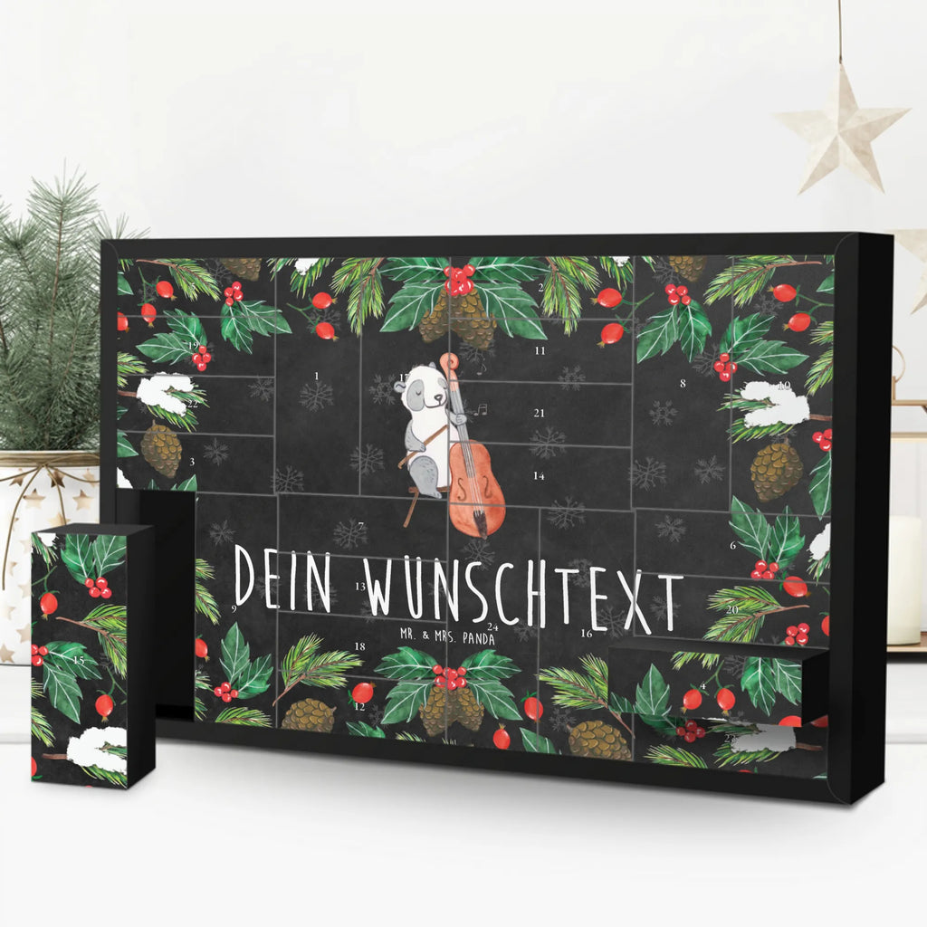 Personalisierter Befüllbarer Adventskalender Panda Kontrabass Befüllbarer Adventskalender, Adventskalender Zum Selbst Befüllen, Instrumente, Geschenke Musiker, Musikliebhaber, Ensemble, Bassinstrument, Panda, Klassik, Streicher, Orchester, Kontrabass