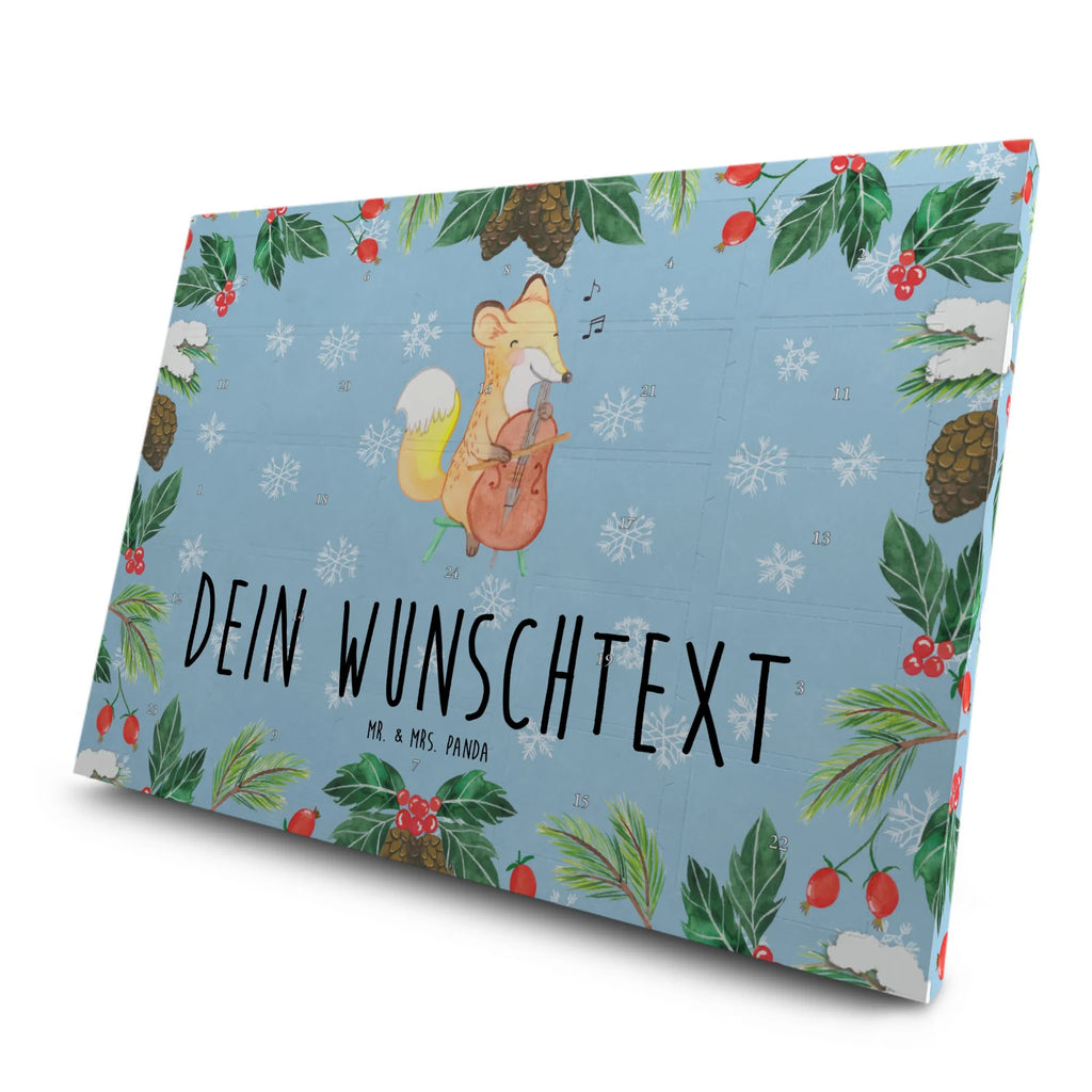  Fox cello Personalisierter Tee Adventskalender, Instrumente, Geschenke Musiker, Musikliebhaber, Cello, Violoncello, Ensemble, Orchester, Klassik, Fuchs, Barock, Streicher, Bogen