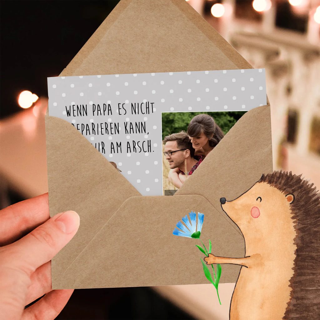 Personalized Photo Deluxe Card If Daddy can't fix it, we're screwed. Personalisierte Foto Grußkarte, Familie, Vatertag, Muttertag, Bruder, Schwester, Mama, Papa, Oma, Opa, Bester Papa der Welt, Vater, Geschenk Papa