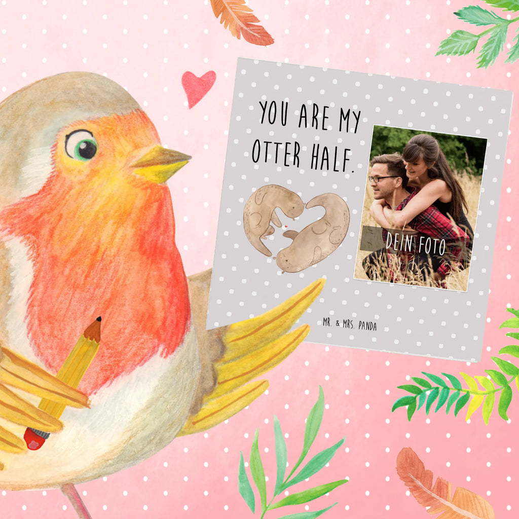 Personalisierte Foto Deluxe Karte Otter Herz Personalisierte Foto Grußkarte, Otter, Fischotter, Seeotter, Liebesgeschenk, Liebe, Verlobung, gemeinsames Leben, Bessere Hälfte, Liebesbeweis, Love you, Hochzeitstag, Jahrestag, Herz