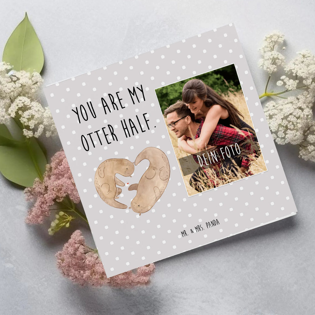 Personalisierte Foto Deluxe Karte Otter Herz Personalisierte Foto Grußkarte, Otter, Fischotter, Seeotter, Liebesgeschenk, Liebe, Verlobung, gemeinsames Leben, Bessere Hälfte, Liebesbeweis, Love you, Hochzeitstag, Jahrestag, Herz