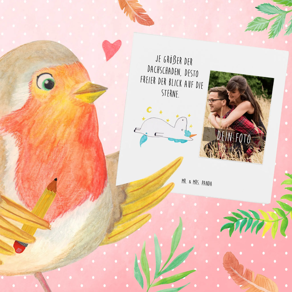 Personalisierte Foto Deluxe Karte Einhorn Sternenhimmel Personalisierte Foto Grußkarte, Einhorn, Einhörner, Einhorn Deko, Unicorn, Verrückt, Sternenhimmel, Dachschaden, Sterne