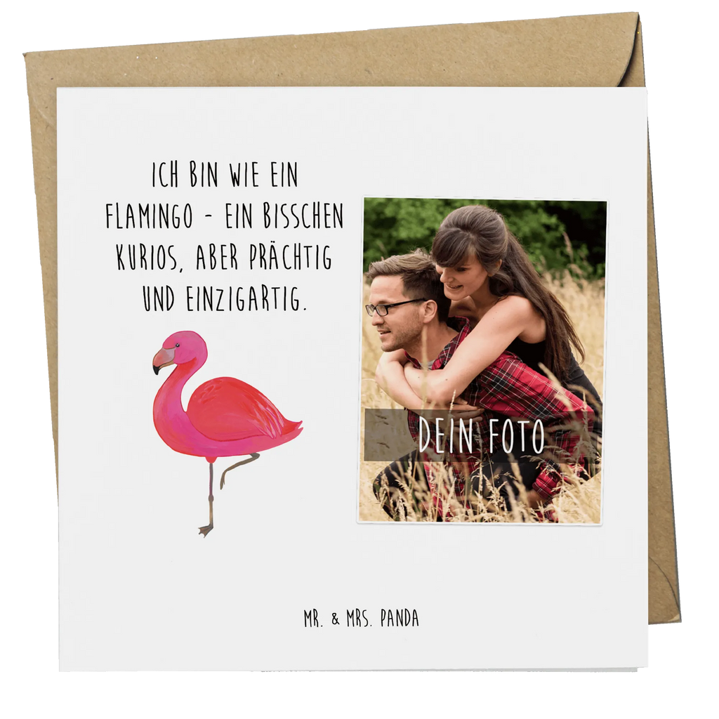 Personalisierte Foto Deluxe Karte Flamingo Classic Personalisierte Foto Grußkarte, Flamingo, Selbstliebe, Spruch, Freundinnen, Außenseiter, für mich, Tochter, Stolz, ich, Einzigartig, Geschwister, Freundin, Sohn