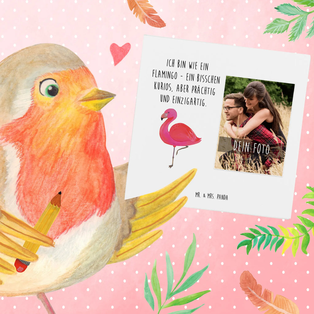 Personalisierte Foto Deluxe Karte Flamingo Classic Personalisierte Foto Grußkarte, Flamingo, Selbstliebe, Spruch, Freundinnen, Außenseiter, für mich, Tochter, Stolz, ich, Einzigartig, Geschwister, Freundin, Sohn