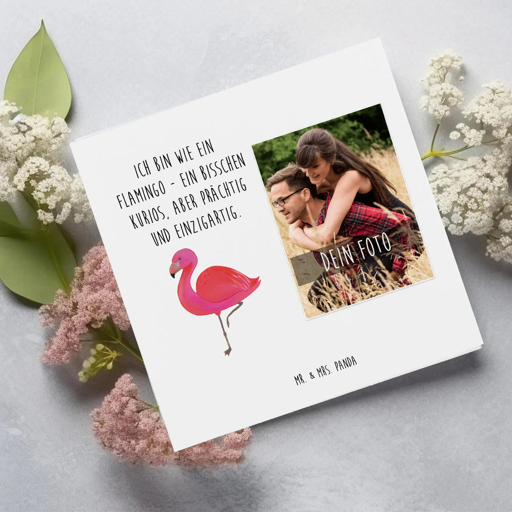 Personalisierte Foto Deluxe Karte Flamingo Classic Personalisierte Foto Grußkarte, Flamingo, Selbstliebe, Spruch, Freundinnen, Außenseiter, für mich, Tochter, Stolz, ich, Einzigartig, Geschwister, Freundin, Sohn