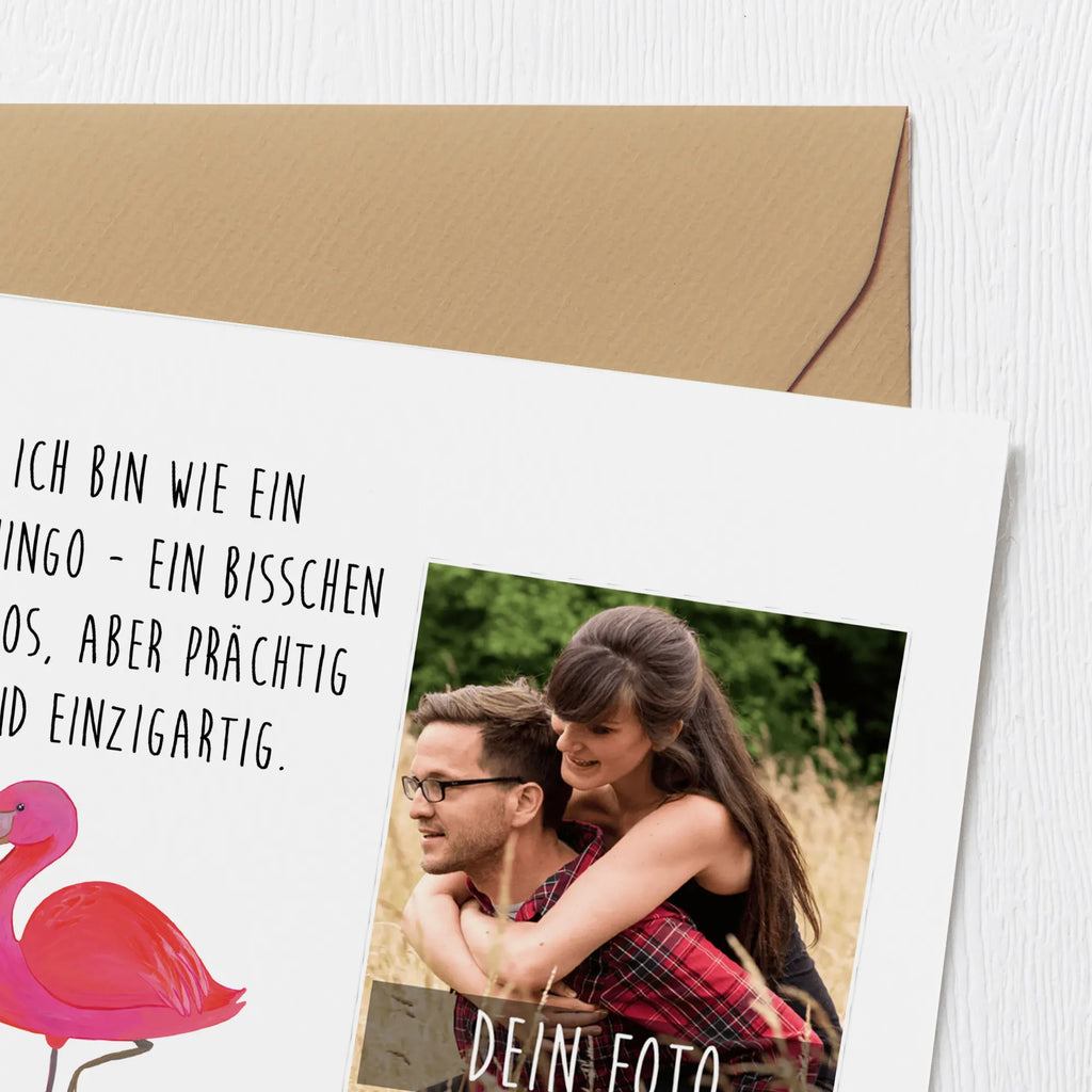 Personalisierte Foto Deluxe Karte Flamingo Classic Personalisierte Foto Grußkarte, Flamingo, Selbstliebe, Spruch, Freundinnen, Außenseiter, für mich, Tochter, Stolz, ich, Einzigartig, Geschwister, Freundin, Sohn