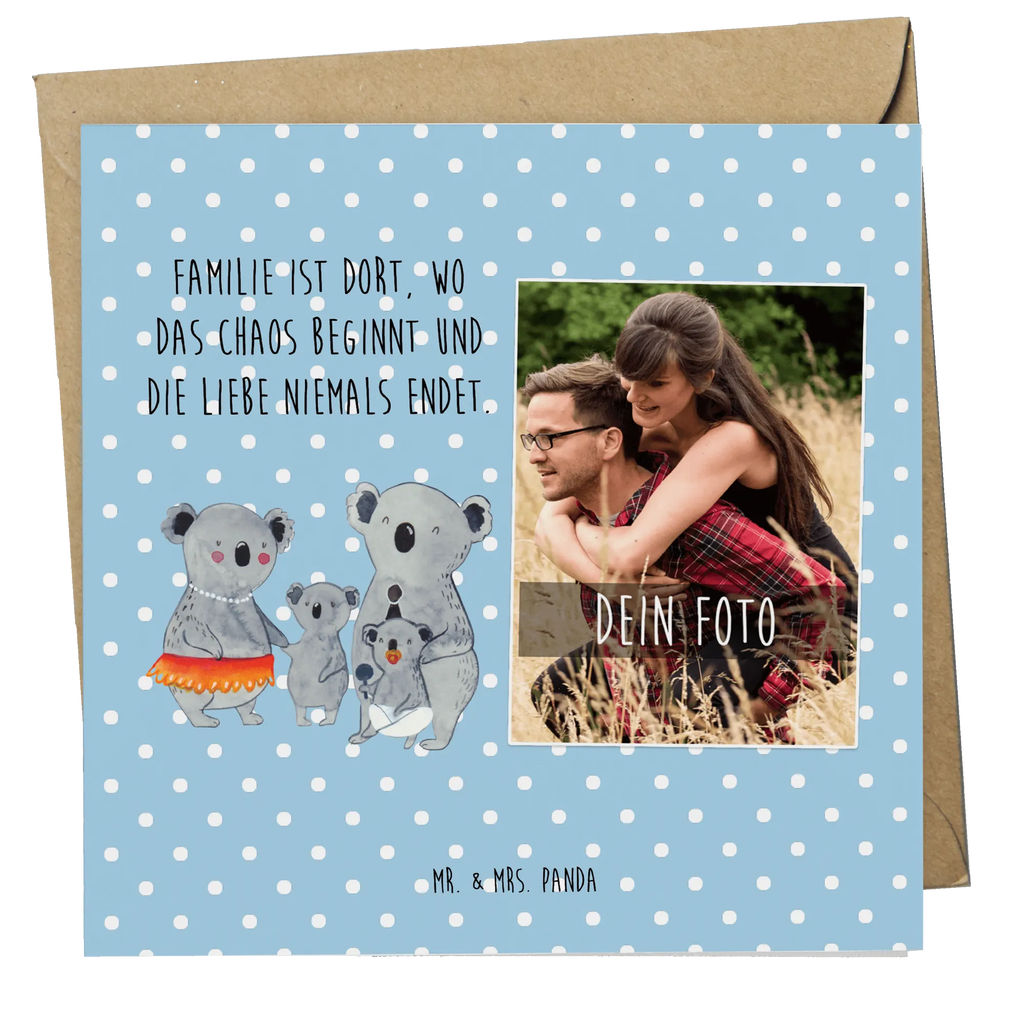 Personalized Photo Deluxe Card Koala Family Personalisierte Foto Grußkarte, Familie, Vatertag, Muttertag, Bruder, Schwester, Mama, Papa, Oma, Opa, Koala, Koalas, Kinder, Familienleben, Geschwister, Family