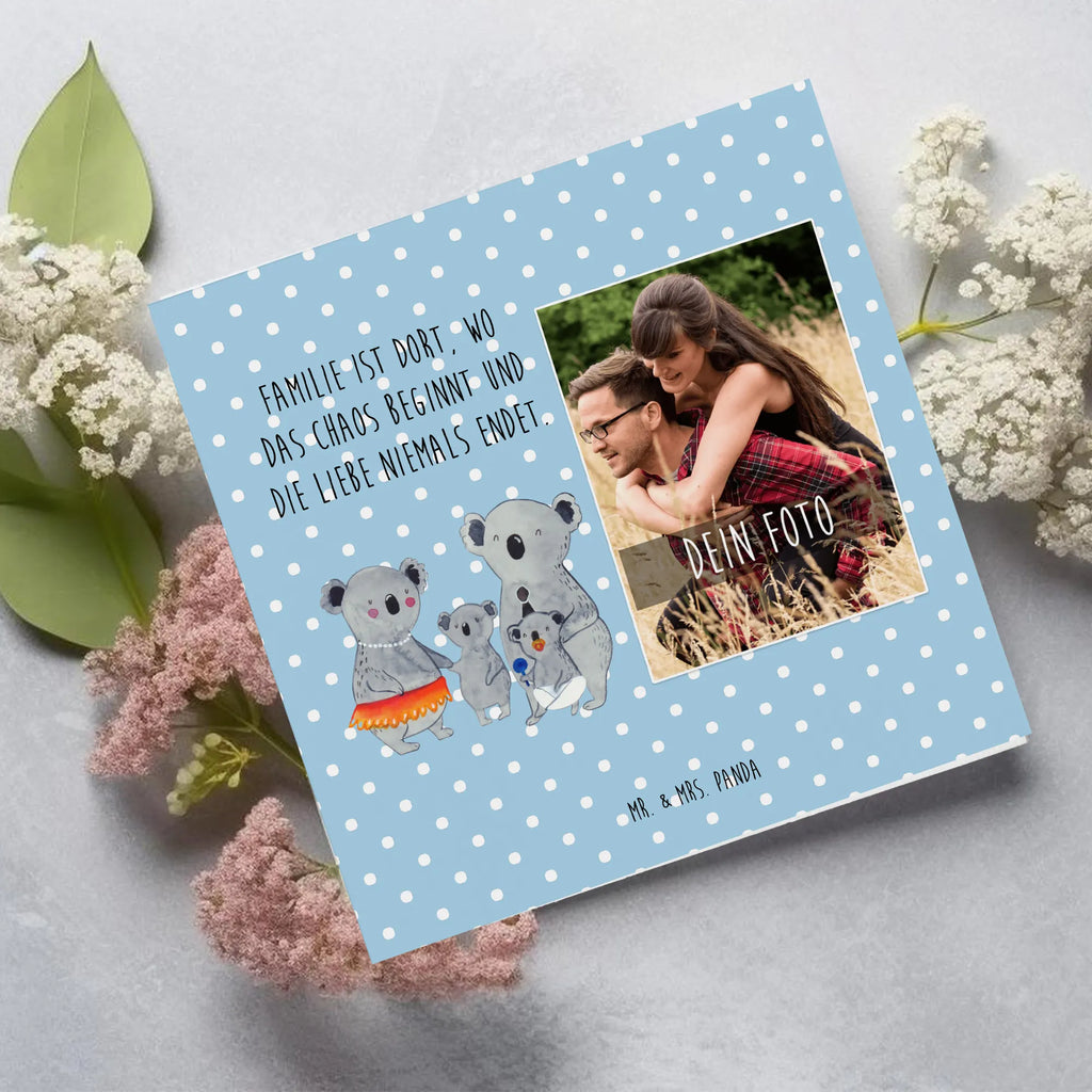 Personalized Photo Deluxe Card Koala Family Personalisierte Foto Grußkarte, Familie, Vatertag, Muttertag, Bruder, Schwester, Mama, Papa, Oma, Opa, Koala, Koalas, Kinder, Familienleben, Geschwister, Family