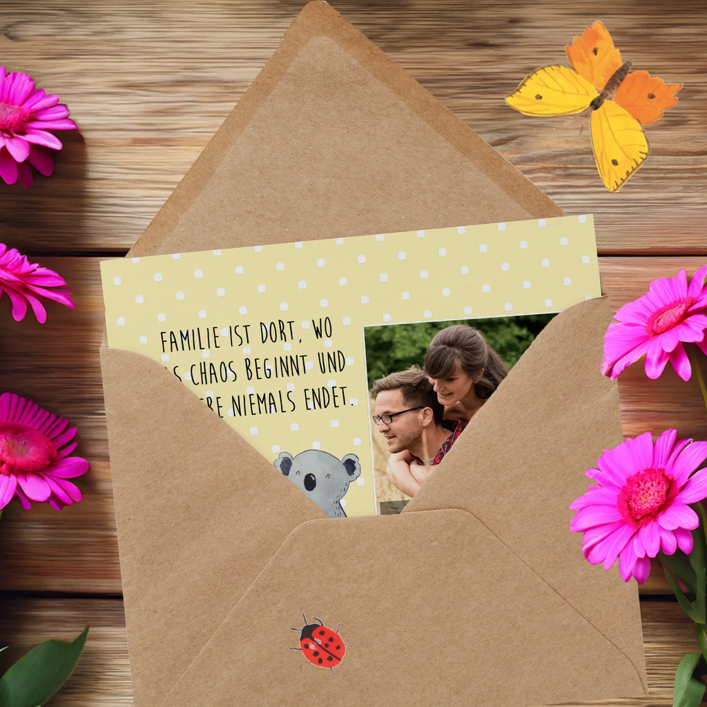 Personalized Photo Deluxe Card Koala Family Personalisierte Foto Grußkarte, Familie, Vatertag, Muttertag, Bruder, Schwester, Mama, Papa, Oma, Opa, Koala, Koalas, Kinder, Familienleben, Geschwister, Family