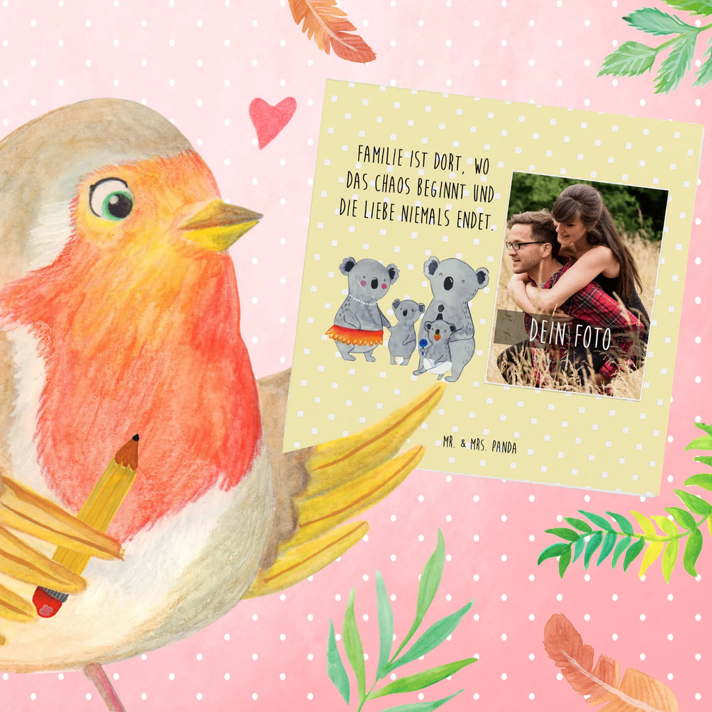 Personalized Photo Deluxe Card Koala Family Personalisierte Foto Grußkarte, Familie, Vatertag, Muttertag, Bruder, Schwester, Mama, Papa, Oma, Opa, Koala, Koalas, Kinder, Familienleben, Geschwister, Family