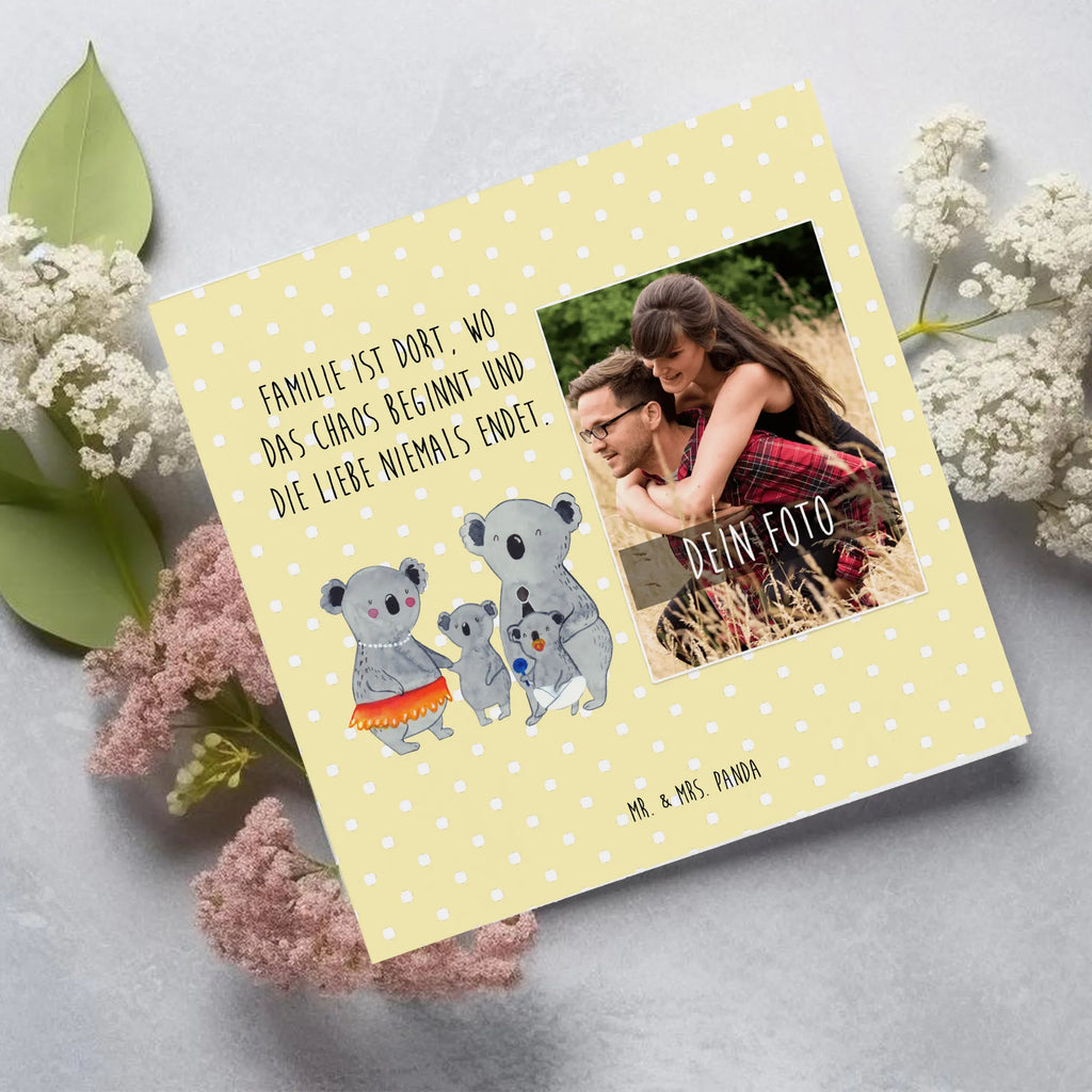 Personalized Photo Deluxe Card Koala Family Personalisierte Foto Grußkarte, Familie, Vatertag, Muttertag, Bruder, Schwester, Mama, Papa, Oma, Opa, Koala, Koalas, Kinder, Familienleben, Geschwister, Family