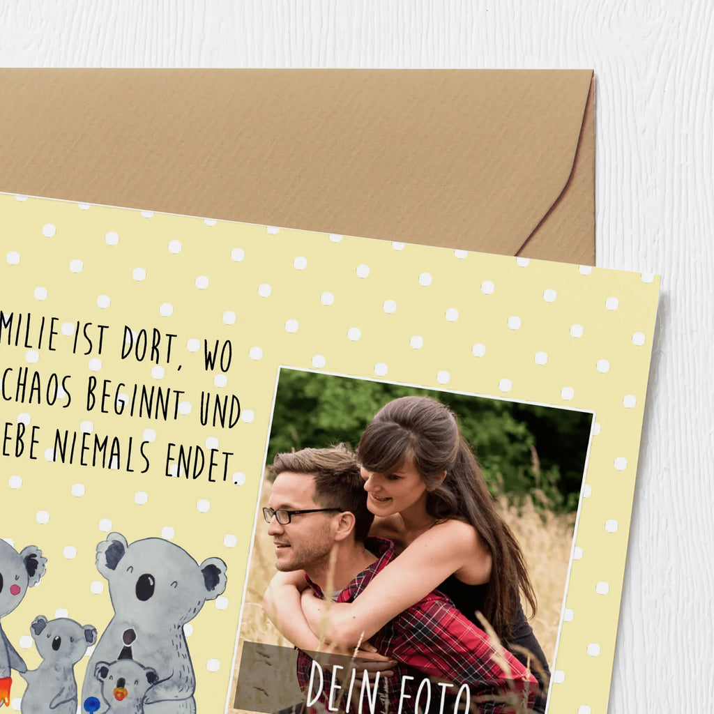 Personalized Photo Deluxe Card Koala Family Personalisierte Foto Grußkarte, Familie, Vatertag, Muttertag, Bruder, Schwester, Mama, Papa, Oma, Opa, Koala, Koalas, Kinder, Familienleben, Geschwister, Family