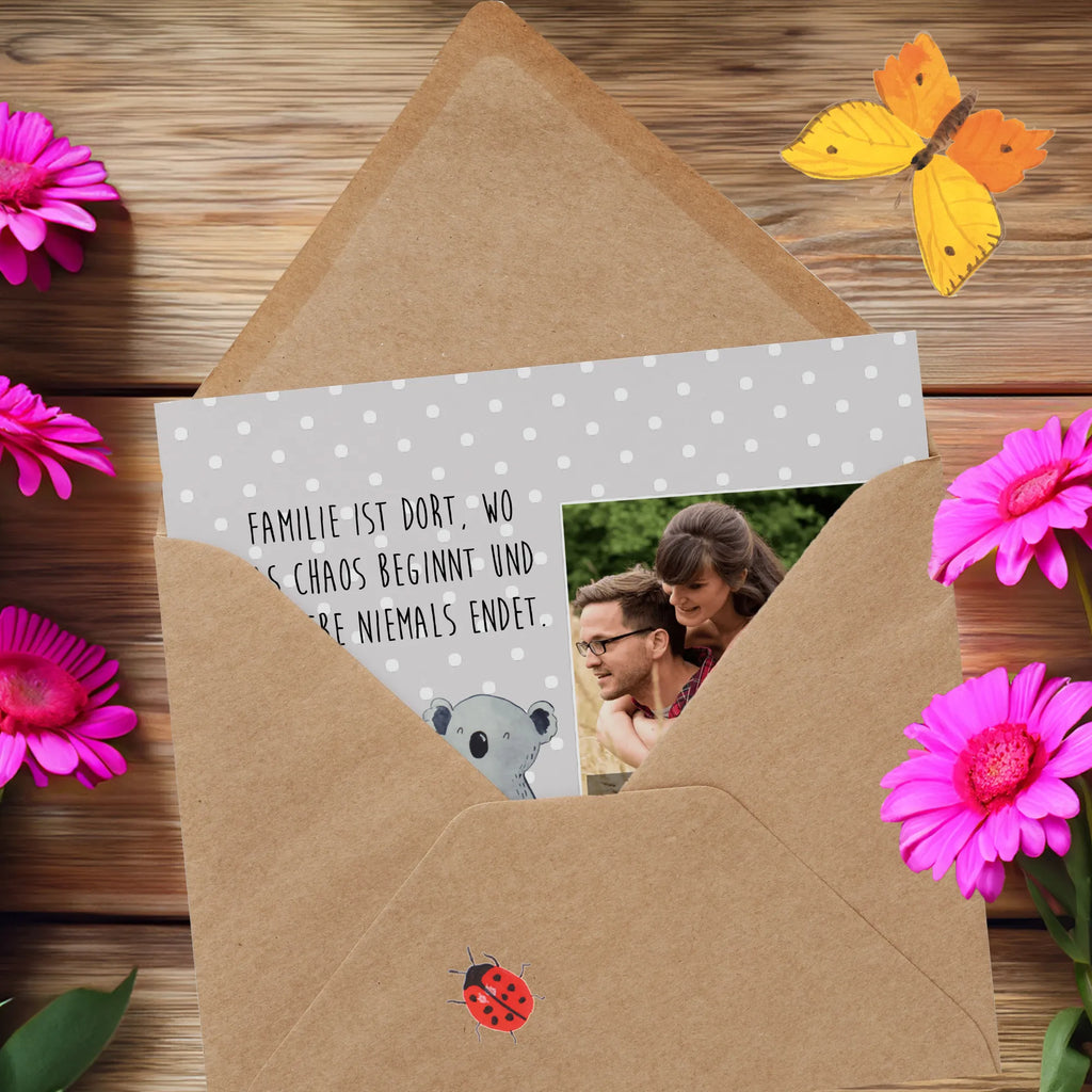 Personalized Photo Deluxe Card Koala Family Personalisierte Foto Grußkarte, Familie, Vatertag, Muttertag, Bruder, Schwester, Mama, Papa, Oma, Opa, Koala, Koalas, Kinder, Familienleben, Geschwister, Family