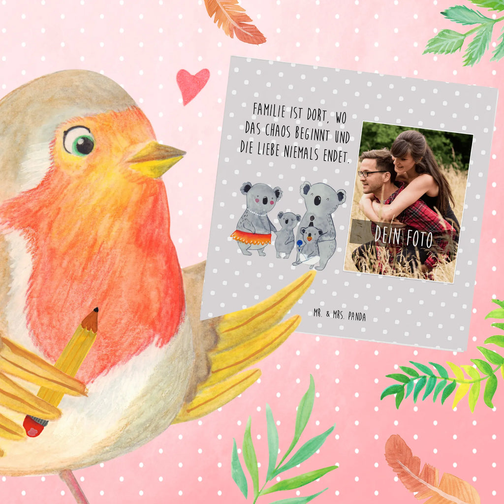 Personalized Photo Deluxe Card Koala Family Personalisierte Foto Grußkarte, Familie, Vatertag, Muttertag, Bruder, Schwester, Mama, Papa, Oma, Opa, Koala, Koalas, Kinder, Familienleben, Geschwister, Family