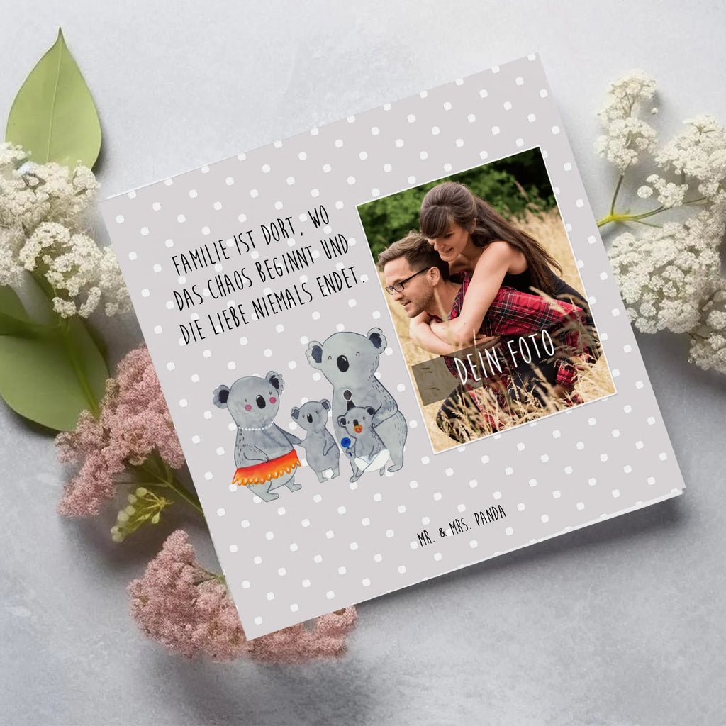 Personalized Photo Deluxe Card Koala Family Personalisierte Foto Grußkarte, Familie, Vatertag, Muttertag, Bruder, Schwester, Mama, Papa, Oma, Opa, Koala, Koalas, Kinder, Familienleben, Geschwister, Family