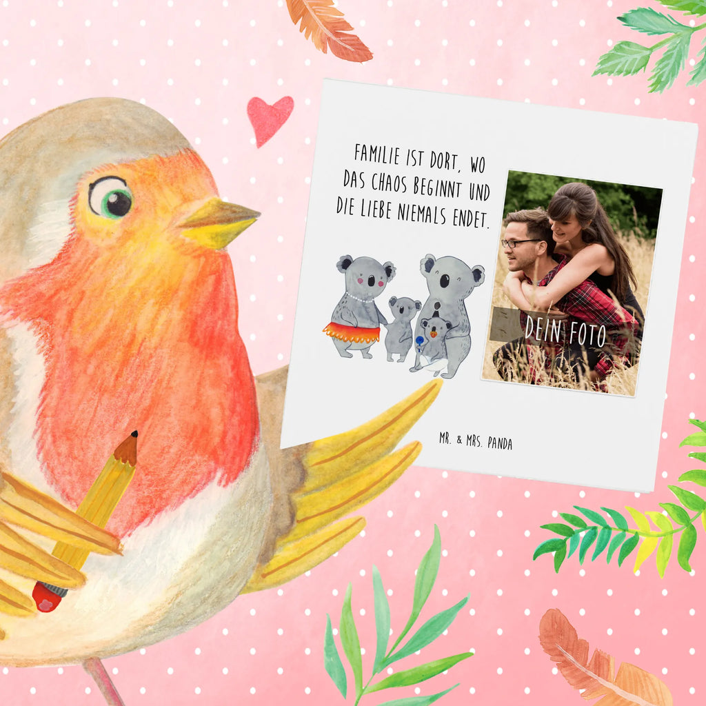 Personalized Photo Deluxe Card Koala Family Personalisierte Foto Grußkarte, Familie, Vatertag, Muttertag, Bruder, Schwester, Mama, Papa, Oma, Opa, Koala, Koalas, Kinder, Familienleben, Geschwister, Family