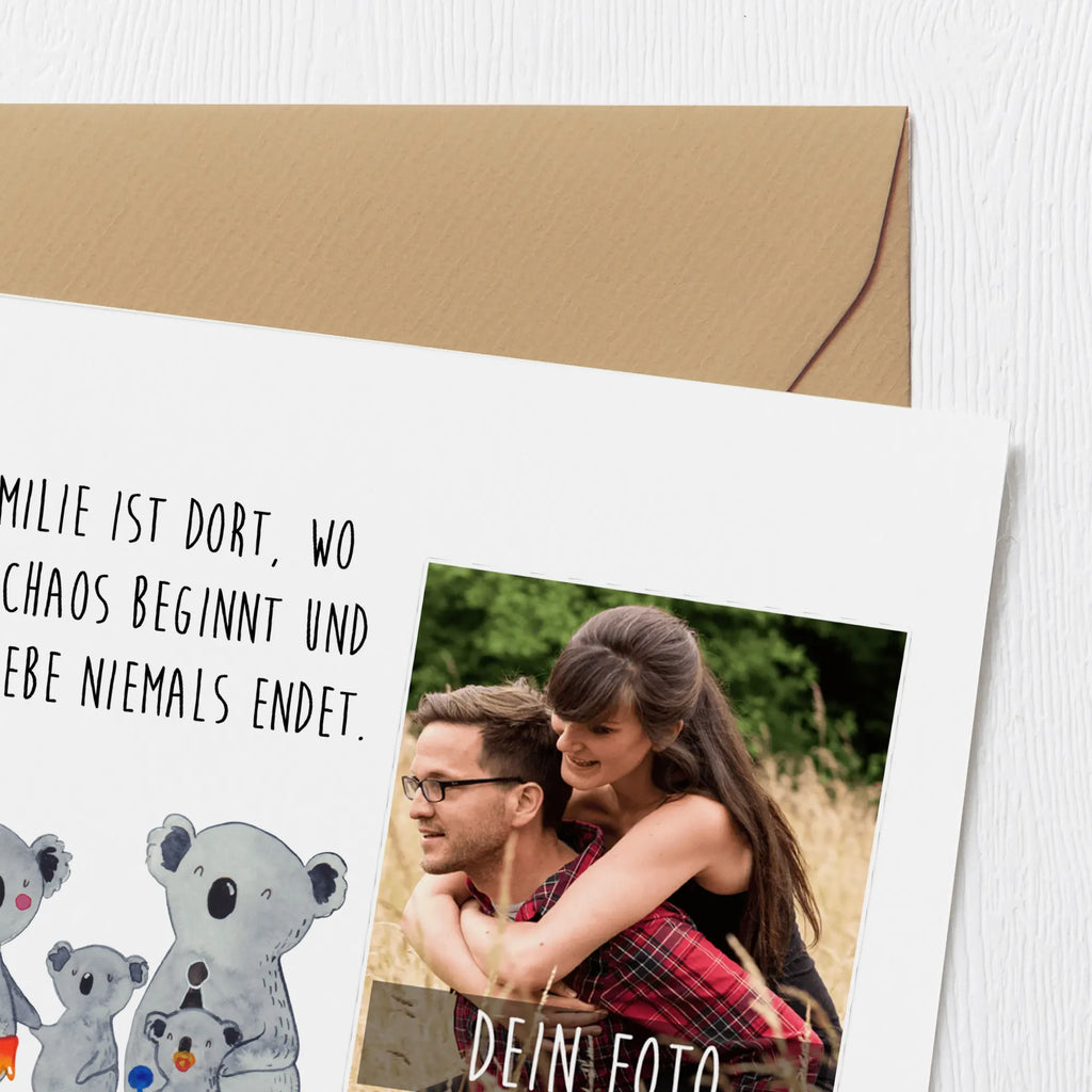 Personalized Photo Deluxe Card Koala Family Personalisierte Foto Grußkarte, Familie, Vatertag, Muttertag, Bruder, Schwester, Mama, Papa, Oma, Opa, Koala, Koalas, Kinder, Familienleben, Geschwister, Family