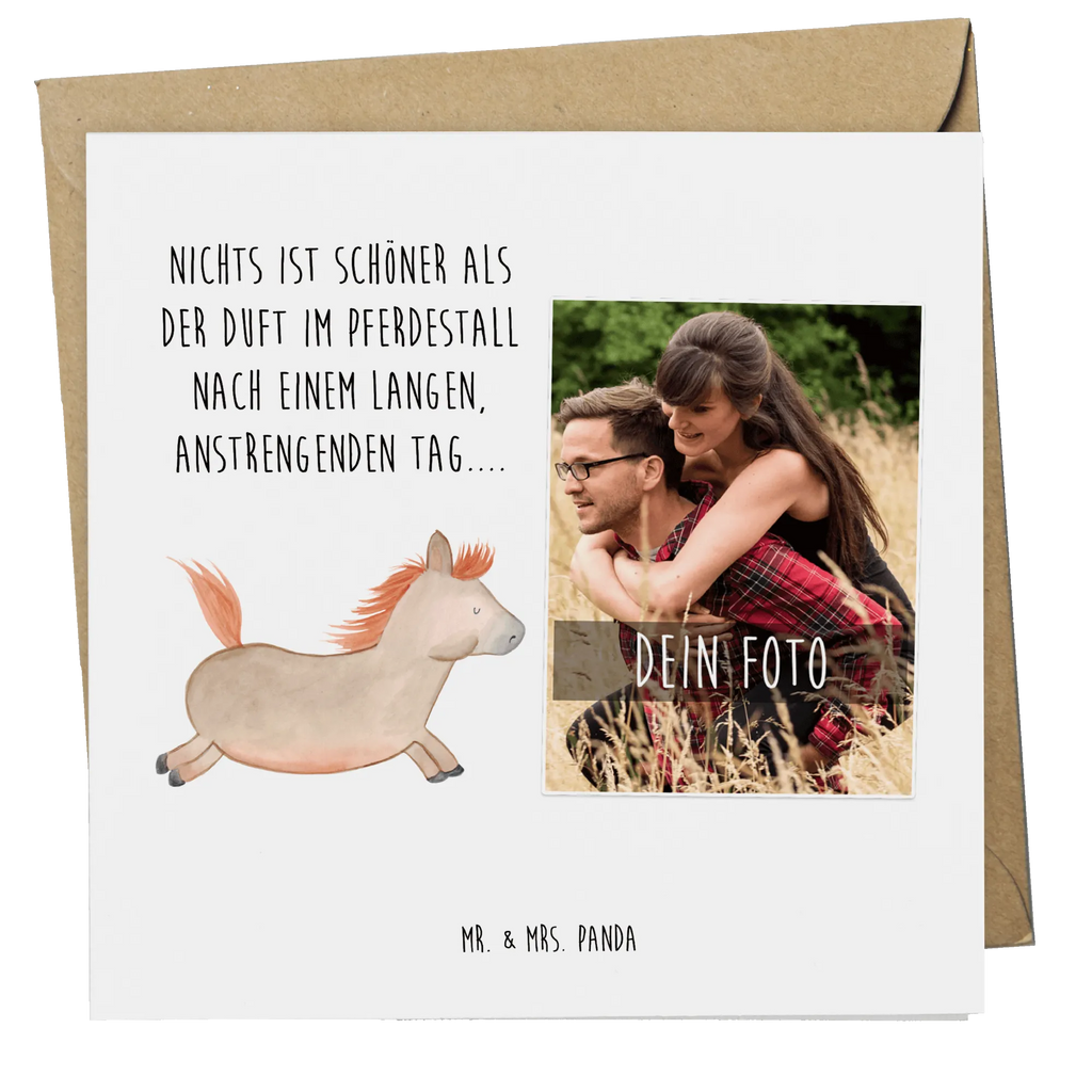 Personalisierte Foto Deluxe Karte Pferd Springen Personalisierte Foto Grußkarte, Bauernhof, Hoftiere, Landwirt, Landwirtin, Pferdebesitzer, Pony, Pferdestall, Pferd, reiten, ausreiten, Pferde, Stall