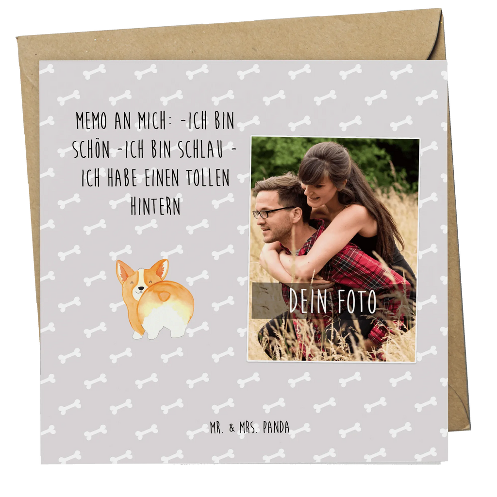 Personalized Photo Deluxe Card corgi buttocks Personalisierte Foto Grußkarte, Hund, Hundemotiv, Haustier, Hunderasse, Tierliebhaber, Hundebesitzer, Sprüche, Corgie, Motivation, Spruch, Selbstliebe, Hundeliebe