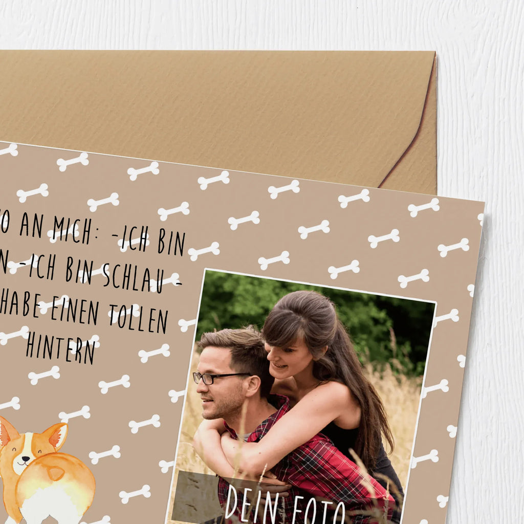 Personalized Photo Deluxe Card corgi buttocks Personalisierte Foto Grußkarte, Hund, Hundemotiv, Haustier, Hunderasse, Tierliebhaber, Hundebesitzer, Sprüche, Corgie, Motivation, Spruch, Selbstliebe, Hundeliebe
