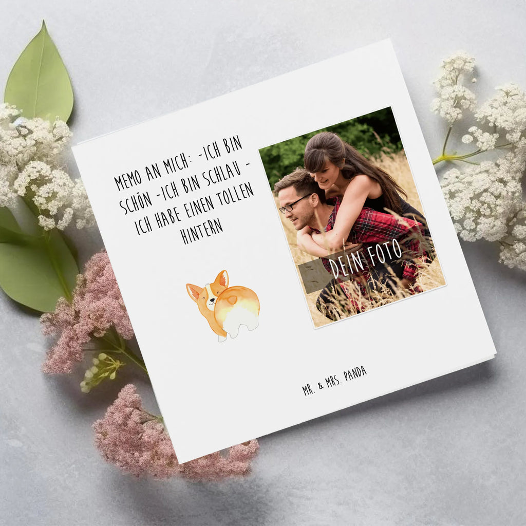 Personalized Photo Deluxe Card corgi buttocks Personalisierte Foto Grußkarte, Hund, Hundemotiv, Haustier, Hunderasse, Tierliebhaber, Hundebesitzer, Sprüche, Corgie, Motivation, Spruch, Selbstliebe, Hundeliebe