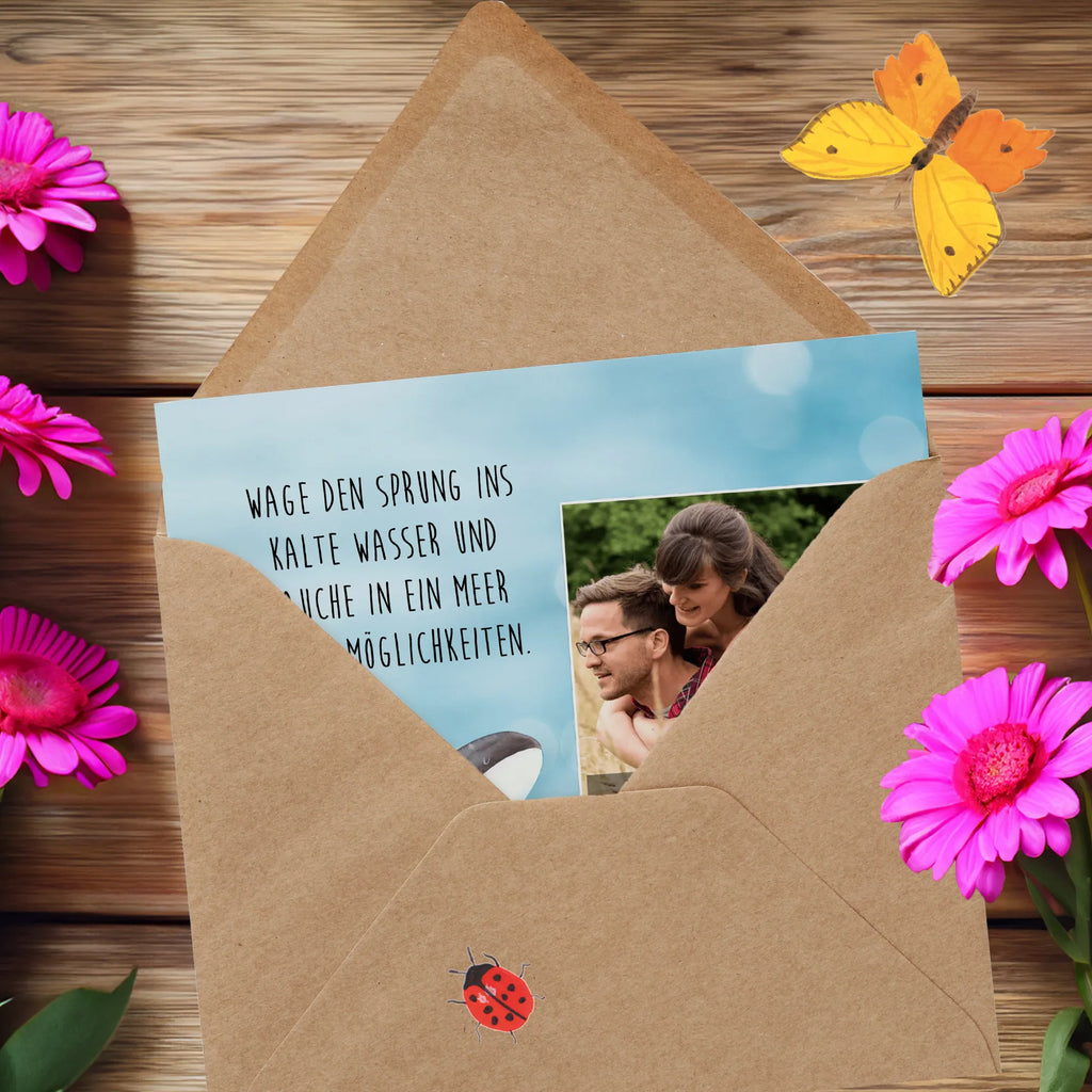 Personalisierte Foto Deluxe Karte Orca Personalisierte Foto Grußkarte, Meerestiere, Meer, Urlaub, Orca, Killerwal, Möglichkeiten, Selbstliebe, Wal, Motivation, Startup, Arbeit, Neustart, Orcas, Büro