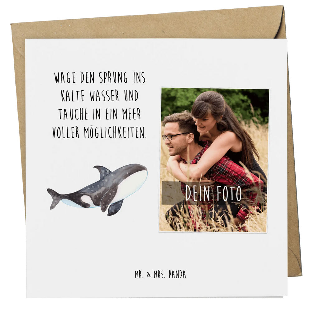 Personalisierte Foto Deluxe Karte Orca Personalisierte Foto Grußkarte, Meerestiere, Meer, Urlaub, Orca, Killerwal, Möglichkeiten, Selbstliebe, Wal, Motivation, Startup, Arbeit, Neustart, Orcas, Büro