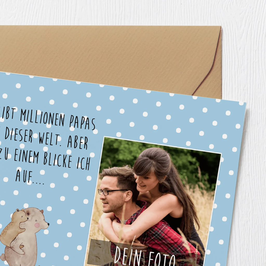 Personalisierte Foto Deluxe Karte Papa Bär Personalisierte Foto Grußkarte, Familie, Vatertag, Muttertag, Bruder, Schwester, Mama, Papa, Oma, Opa, Geschenk, Onkel, Papi, Vater, Geburtstag, Vati