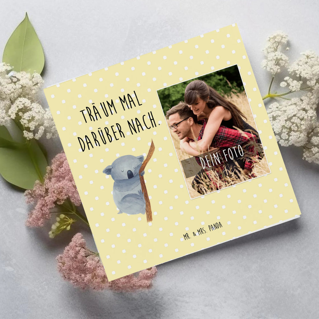 Personalized Photo Deluxe Card koala Personalisierte Foto Grußkarte, Tiermotive, Gute Laune, lustige Sprüche, Tiere, Koala, träumen, Traum, schlafen, Schlafzimmer, Traumland, Bär, Koalabär
