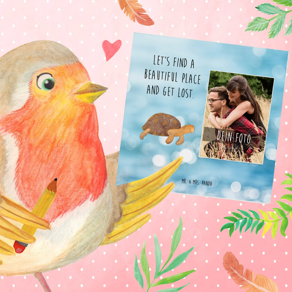 Personalisierte Foto Deluxe Karte Schildkröte Marschieren Personalisierte Foto Grußkarte, Meerestiere, Meer, Urlaub, Lieblingsmensch, Neustart, Schildkröte, Reiselust, Schildkröten, get lost, Abenteuer, Inspiration, Motivation